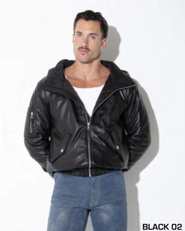 Chaqueta Bomber Efecto Piel 